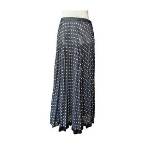 Comme des Garcons Polka Dot Pleated Maxi‎ Skirt Size S Black White